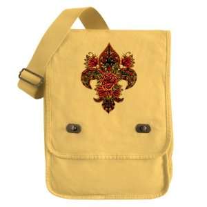 Messenger Field Bag Yellow Floral Fleur De Lis: Everything 