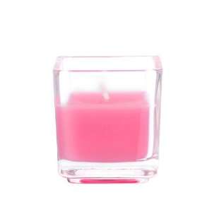 Hot Pink Square Glass Votive Candles (96pcs/Case) Bulk:  