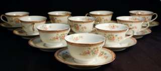 Noritake Mariposa 5 Cup & Saucer (footed) Sets A+  