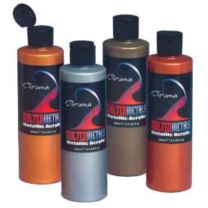 Chroma Molten Metals Acrylics 8 oz. (240 ml) Bottles Arts 