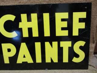 Vintage Doubled Sided Chief Paint Sign > Antique Old Metal Store 