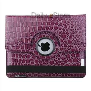 Purpl For iPad 3 iPad 2 3rd 360 Rotating Magnetic Leather Case Smart 