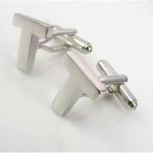 Silver Letter T Initial Cufflinks Cuff links Everything 
