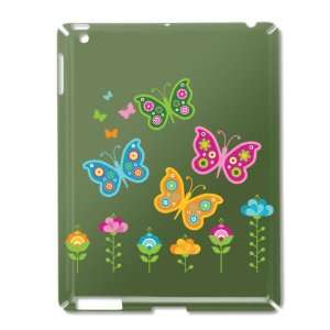 iPad 2 Case Green of Retro Butterflies 