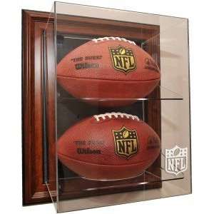  NFL Logo Gear 2 Football Case Up Display, Brown Sports 