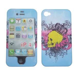  Apple iPhone 4 / 4G Green Skull Snap On Protector Case 