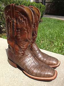 Lucchese Mens Ultra Crocodile Belly Cowboy Boots  
