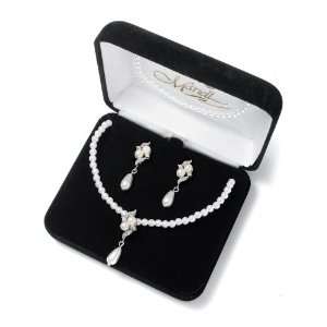  Mariell ~ 3 Pc. Bridal Pearl Pendant Set Jewelry