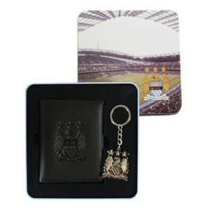  Manchester City FC. Leather Wallet and Keyring Set Sports 