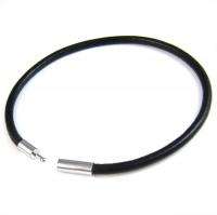Mens Womens Black Genuine Leather Cord Bracelet Chain 7.5 / 8 