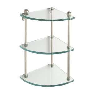   Nickel Mambo Triple Corner Glass Shelf from the Mambo Collection MA 6