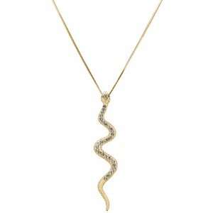  Lyndis Pave snake Necklace   Gold Jewelry