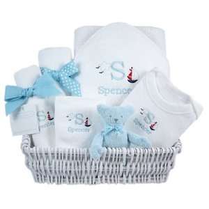  little sailor   personalized luxury layette basket: Baby