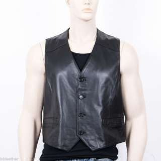 FINAL SALE   Mens Soft Lambskin Leather Dress Vest  