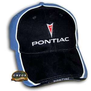  Pontiac Logo Hat Cap Black/Blue Apparel Clothing 