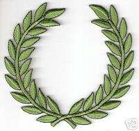 Olive Laurel Wreath Embroidery Patch Applique SCA  