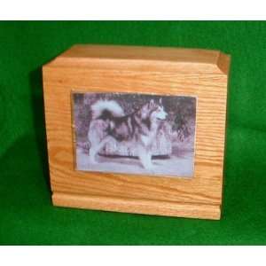  Handcrafted Wood Oak Pet Photo Cremation Urn Medium