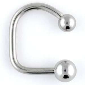  Stainless Steel Lippy Loop with Two Balls 14g Steel 