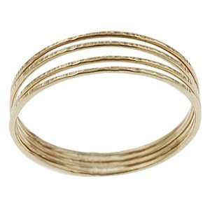  Goldfill Hammered Four Band Ring Jewelry