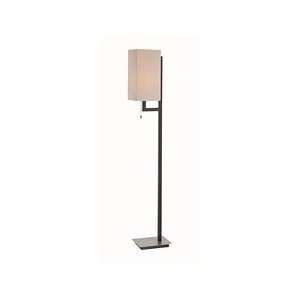  Lite Source Coquet 1 Light Floor Lamp, Black/White Fabric 