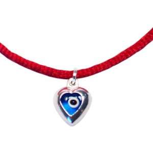  Kabbalah Red String Bracelet with Sterling Silver Heart 