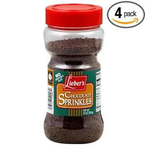 Liebers Sprinkles, Chocolate, 10 Ounce (Pack of 4)  