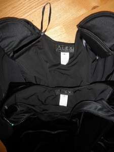ALEX EVENINGS plush velvety black sleeveless dress rhinestones 2 pc w 