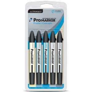  Letraset Pro Marker, Twin Tip, Product Concept, 5 Pack 