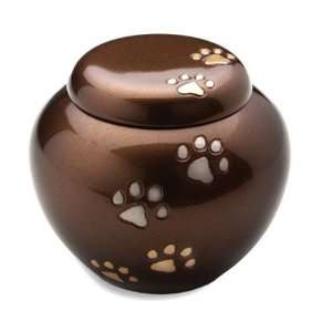  Bronze Round Paw Prints Pet Urn: Pet Supplies