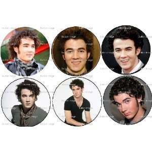  Set of 6 KEVIN JONAS Pinback Buttons 1.25 Pins / Badges 