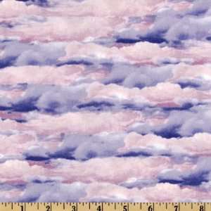 44 Wide Last Light Dawn Sky Blue/Pink Fabric By The Yard 