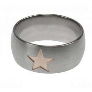 316L Stainless Steel Laser Cut Ring with Matte finish   Star   Width 