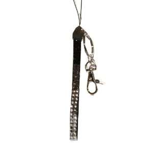  White Silver and Black Sequin Stud Keychain   SilverTone 