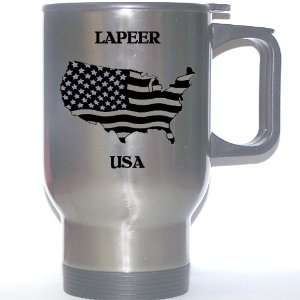  US Flag   Lapeer, Michigan (MI) Stainless Steel Mug 