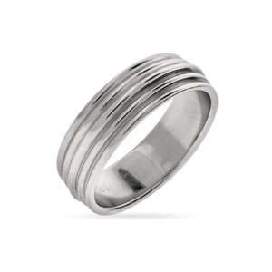  Mens Stainless Steel Ribbed Band Size 11 (Sizes 10 11 12 