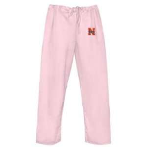  Nebraska Huskers Pink Pajama Scrub Pants Lg Sports 