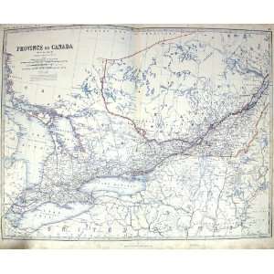   Map C1860 Canada Lake Huron Newfoundland Nova Scotia