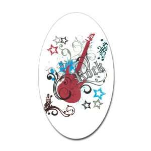  Sticker (Oval) Rock Guitar Music 