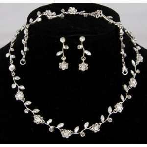 Swarovski Crystal Necklace, Bracelet, & Earring Set for Prom or Bridal 