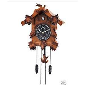  Chic & Rustic Black Forest Wood Cut Cuckoo Clock New 