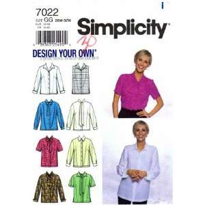  Simplicity 7022 Sewing Pattern Full Figure Blouse Size 26 