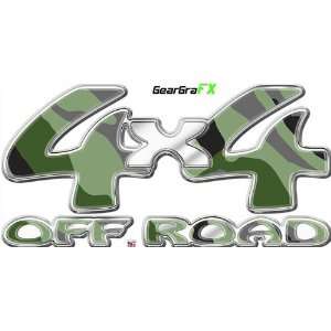 4x4 Off Road Camouflage Green Truck Decal: Automotive