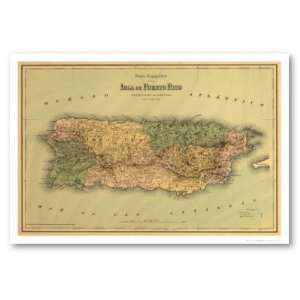 Map of Puerto Rico by Colton 1886 Print: Home & Kitchen