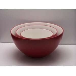 Noritake Colorwave Raspberry #8045 Mixing Bowls Set(s) Of 3  