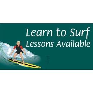  3x6 Vinyl Banner   Surf Shops Lessons 