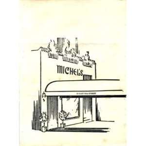    Michels French Restaurant Menu New York City 1955 