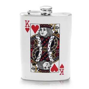  Screw on Top Stainless Steel Wine Hip 8oz Flask   King of 