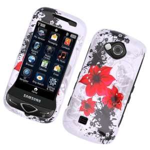  White with Red Lily Flower Design Snap on Hard Skin Shell 