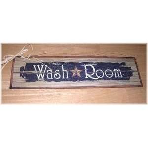   Star Country Bath Wooden Sign Bathroom Wall Art Signs: Home & Kitchen