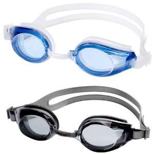  Speedo Adult Goggles 2 Pack   Silver/Clear and Dark/Blue 